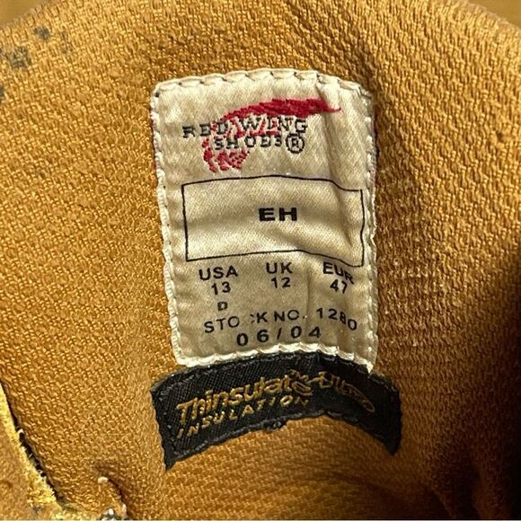 Red Wing Shoes Ankle Boots tan Lace Up Padded ankle 1280 EH size 13D mens - Picture 5 of 7